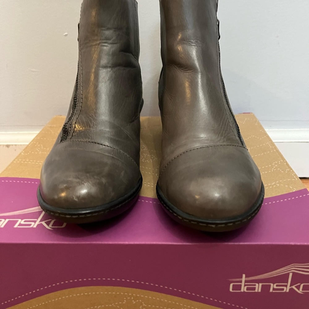 Dansko Billie Grey Leather Ankle Boots EUR 39